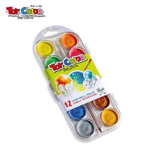 【ToyColour】兒童固體珍珠色水彩盒(12色)  (PA-04) 